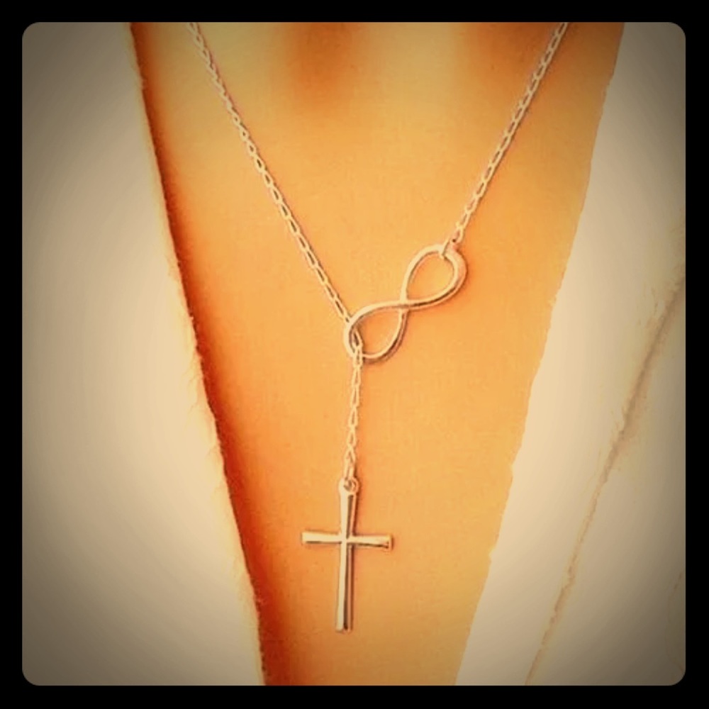 Silver Infinity Cross Necklace